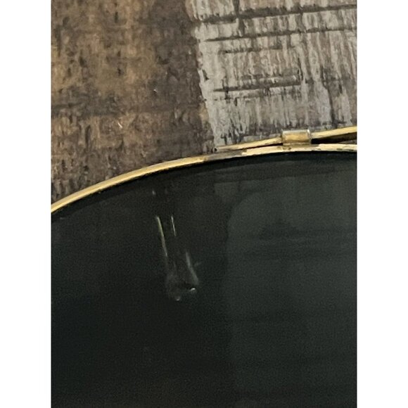 VTG Green Lens Clip-On Sunglasses / Unisex Accessory / Man Woman Gold Tone Frame - Picture 4 of 14